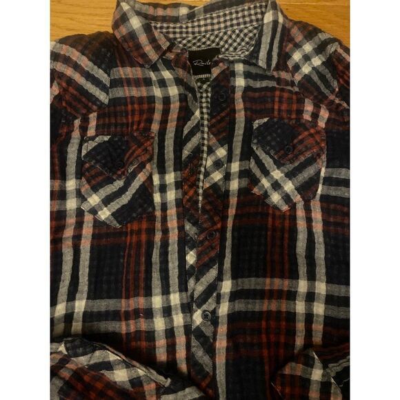 Rails, women's dark plaid long sleeve collared button down casual shirt size sm - Picture 4 of 9